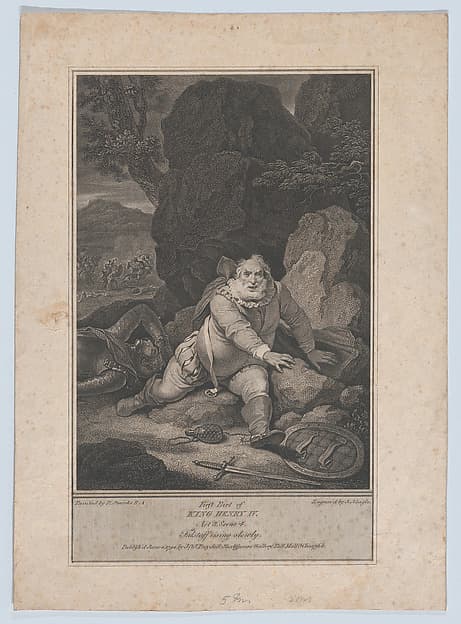 Falstaff Rising Slowly (Shakespeare, First Part of King Henry IV, Act 5, Scene 4)