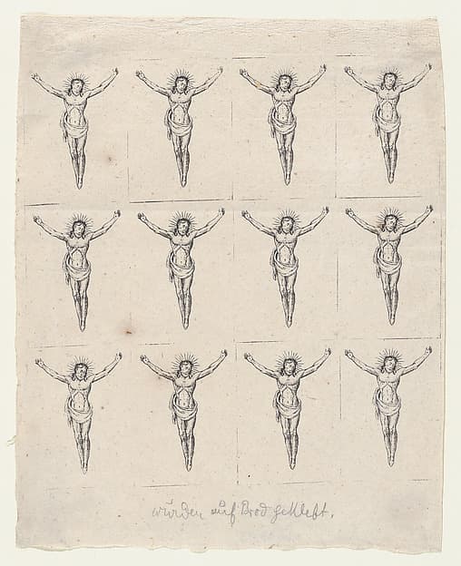 Sheet of Twelve Crucified Christs