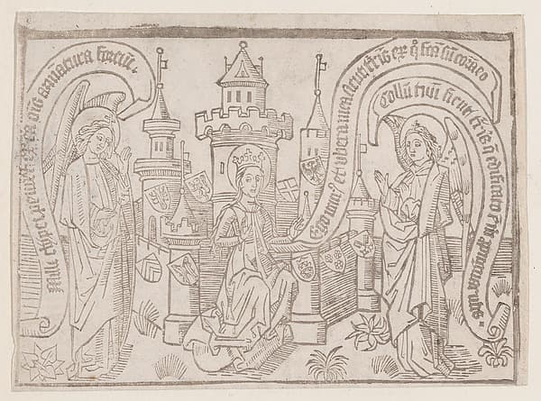 Thy Neck Is Like the Tower of David, illustration from a Canticum Canticorum blockbook, 2nd