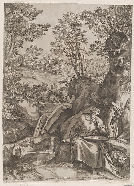 St Jerome Translating the Bible in the Wilderness