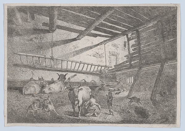 Interior of a Barn with Milkmaid