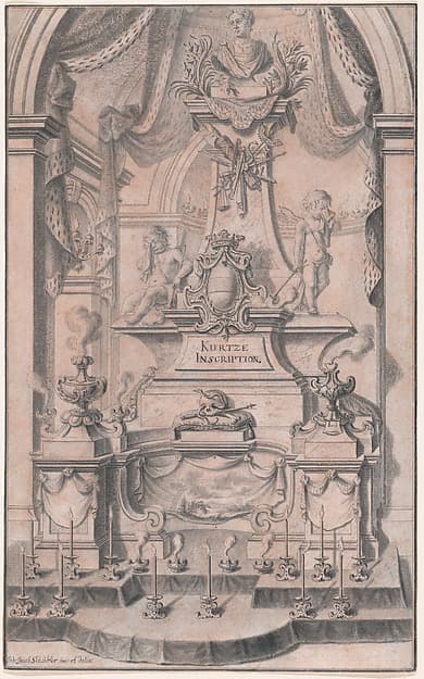 Design for a Funeral Monument (Preparatory Drawing for a Print)