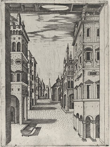 Design for a Stage Set Depicting a Perspectival View of an Ideal Renaissance City