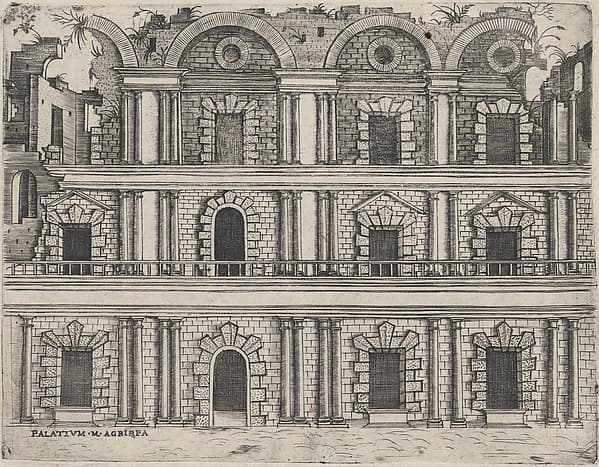 Palatium M. Agrippa, from a Series of 24 Depicting (Reconstructed) Buildings from Roman Antiquity
