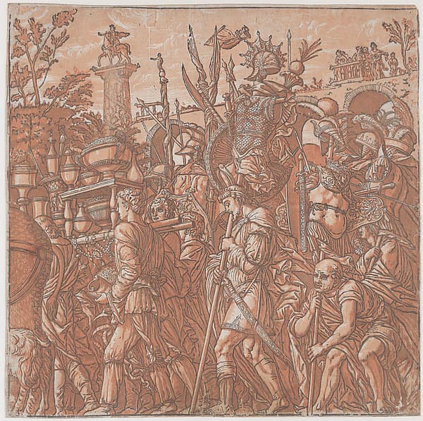 Sheet 6: Men carrying trophies, from "The Triumph of Julius Caesar"