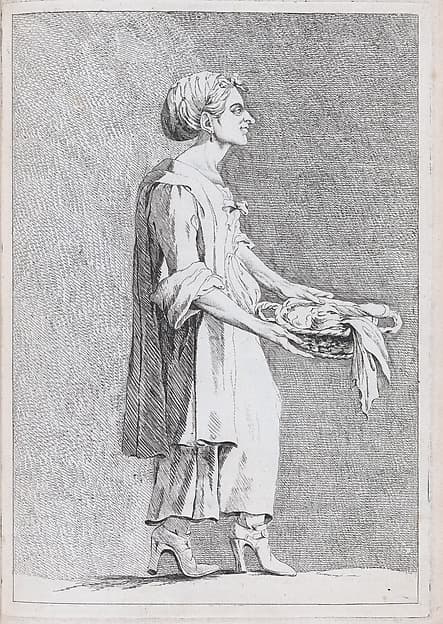 Rita Pontani, Laundress at the French Academy in Rome (?), pl. XII from "Recueil de caricatures"