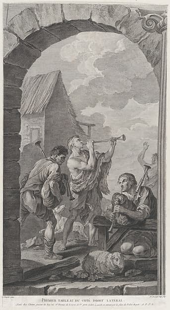 The Chapel of the Enfants-Trouvés in Paris: Groupe des bergers: joueurs de trompes et de musette