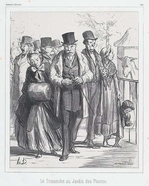 A Sunday in the botanical gardens, published in Souvenirs d'Artistes