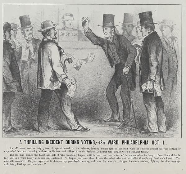 A Thrilling Incident During the Voting, 18th Ward, Philadelphia, October 11
