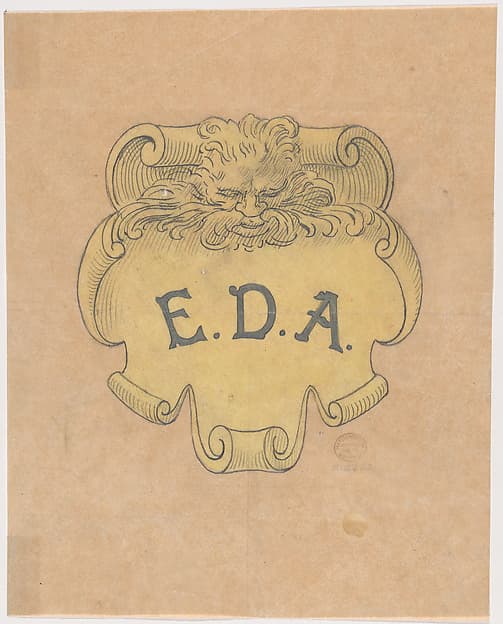 Study for a bronze name plate for Edward D. Adams