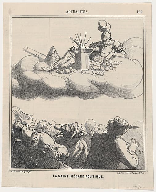 Saint Médard of politics, from 'News of the day,' published in Le Charivari, June 27, 1868