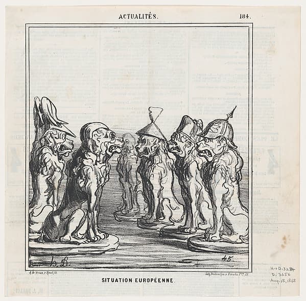 The European state of affairs, from 'News of the day,' published in Le Charivari, August 18, 1868