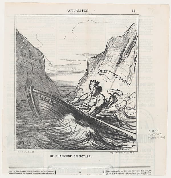 From Scylla to Charybdis, from 'News of the day,' published in Le Charivari, March 20, 1869