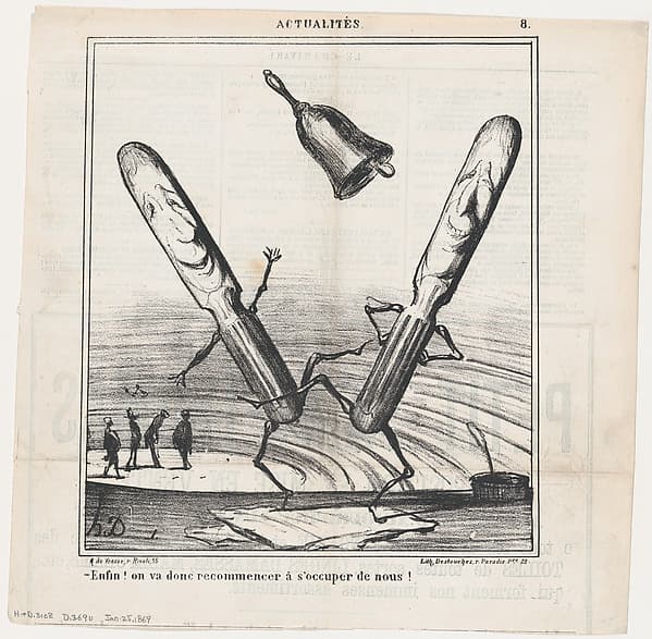 At last, they are finally going to take care of us!, from 'News of the day,' published in Le Charivari, January 25, 1869