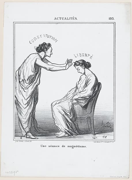 A session of hypnotism, from 'News of the day,' published in "Le Charivari"