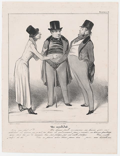Plate 48: A Candidate, from 'Caricaturana,' published in Les Robert Macaires