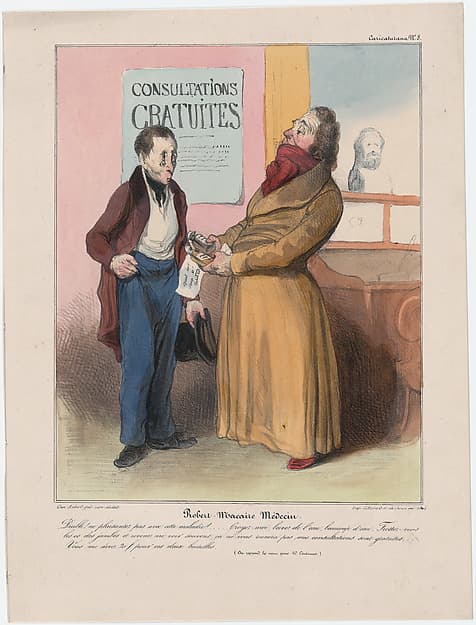 Plate 8: Robert Macaire, doctor, from 'Caricaturana,' published in Les Robert Macaires