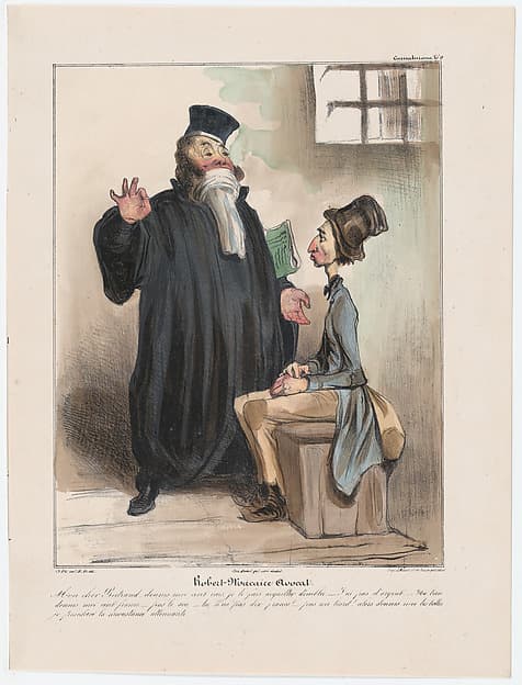 Plate 9: Robert Macaire, barrister, from 'Caricaturana,' published in Les Robert Macaires
