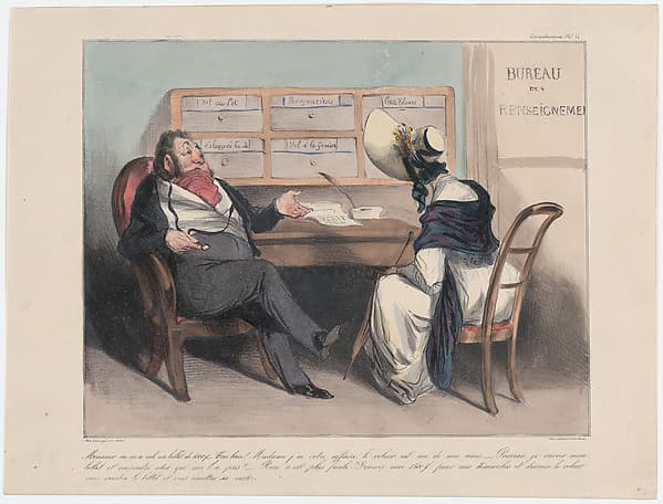 Plate 11: Someone stole a thousand franc note from me, Monsieur..., from 'Caricaturana,' published in Les Robert Macaires