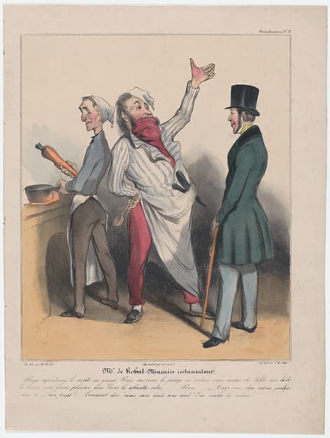 Plate 12: Mr. de Robert Macaire, restauranteur, from 'Caricaturana,' published in Les Robert Macaires