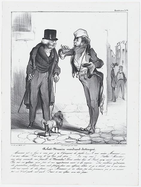 Plate 25: Robert Macaire, the genteel beggar, from 'Caricaturana,' published in Les Robert Macaires