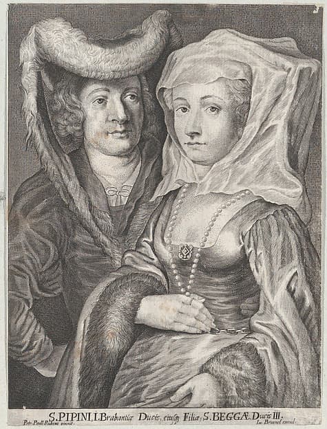 Saint Pepin I and his daughter, Saint Begga