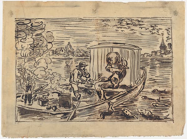 Guzzling or Lunch on the Boat