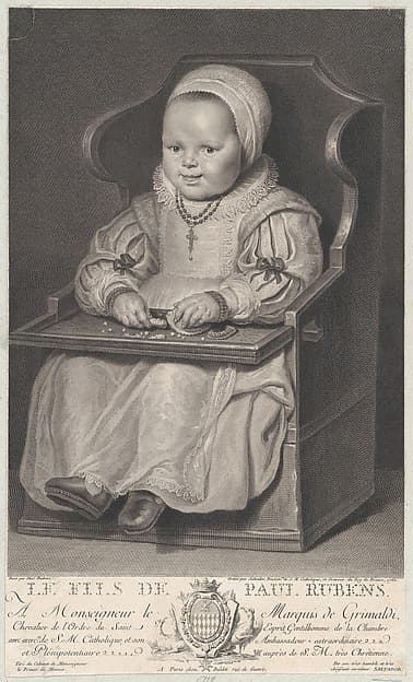 Portrait of one of Cornelis de Vos' children (probably), seated in a baby chair