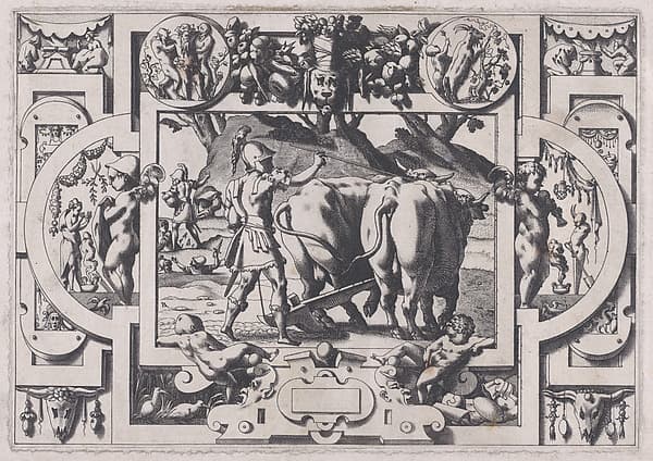Jason Sows the Dragon's Teeth (Jason les dompte et sous le joug enserre et labourer leur fait de Mars la terre...), from "Jason and the Golden Fleece"