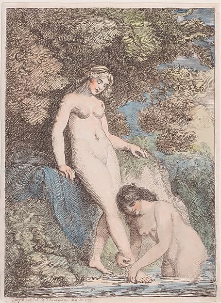 Two Nymphs Bathing, One Washing the Other's Foot