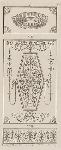 Panels of Ornament, nos. VII–VIIII, plate 4 from "Designs for Various Ornaments"