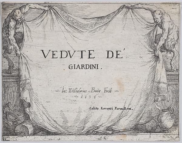 Title page of 'Views of Gardens' (Vedute de' Giardini)