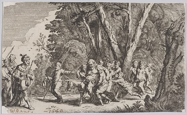 Plate 101: Silenus before King Midas, from 'Ovid's Metamorphoses'
