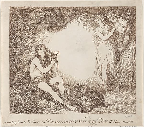 Apollo, Lyra and Daphne (Trade card illustrating "Marian, an Opera")