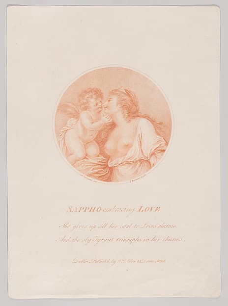 Sappho embracing Love