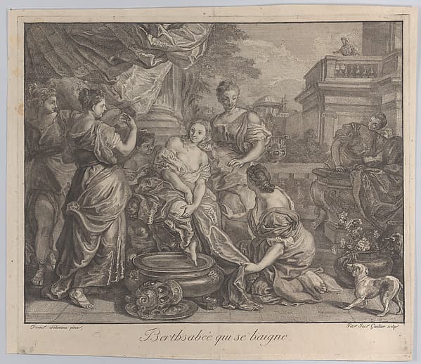 Bathsheba at her bath, with attendants surrounding her