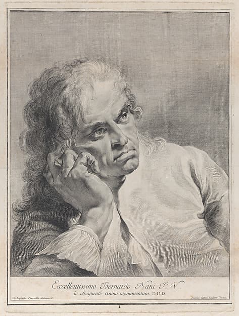 Plate 1: Pensive man resting his head on his hand; from 'Icones ad vivum expressae' after Giovanni Battista Piazzetta