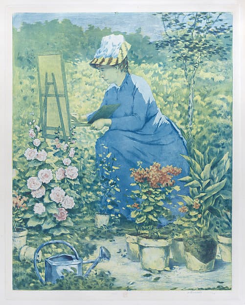 Jeanne Gonzales Painting in the Garden