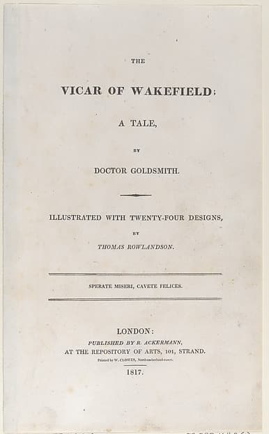 Title page, from "The Vicar of Wakefield"