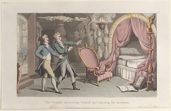 The Prophet discovering himself and exposing the deception, from "Journal of Sentimental Travels in the Southern Provinces of France, Shortly Before the Revolution"