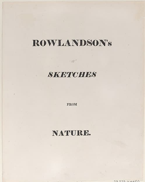 Title page, from "Sketches from Nature"