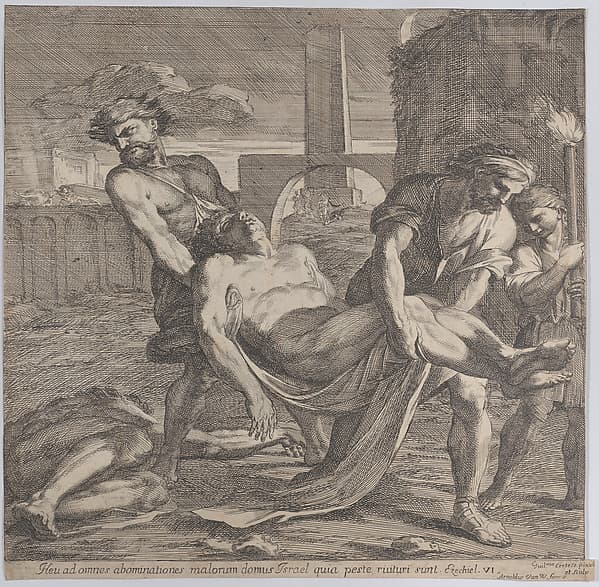 Abdon and Sennen carrying the early Christian martyrs off for burial