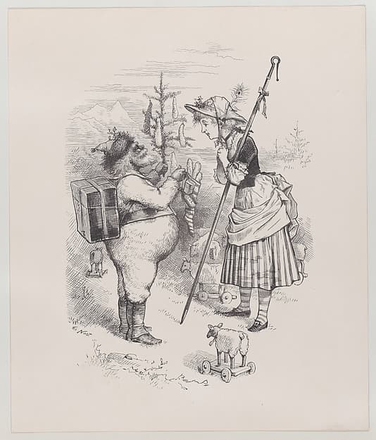 Santa Claus and Little Bo Peep (published in "Harper's Young People," December 23, 1879)
