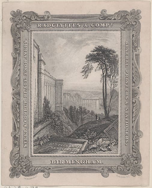 Trade Card for Radclyffe & Co., Steel & Copper Plate Engravers