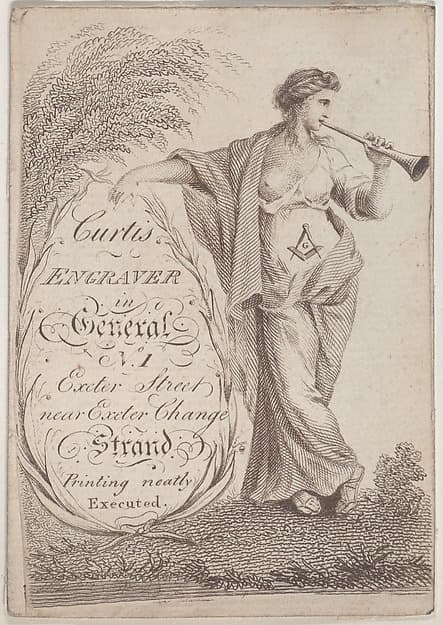 Trade Card for Curtis, Engraver