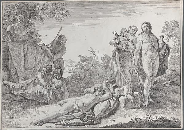 Nine Figures near a Herm of Pan, from "Bacchanals and Histories"