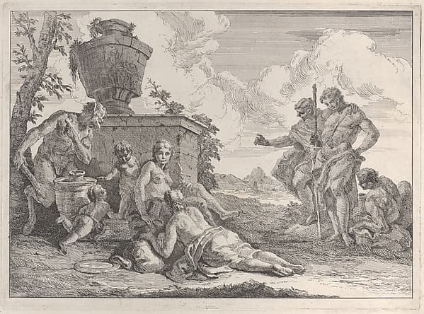 Satyr with Club and Seven Figures, from "Bacchanals and Histories"