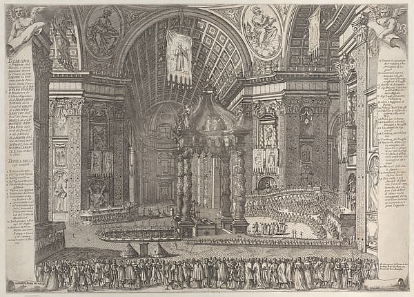 Theater in Saint Peter's Basilica for the Canonization of Gaetano Thiene and Francis Borgia on April 12, 1671