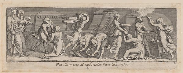 Plate 8: Israelites Collecting Manna, from Exodus 15 and 16, after a lost fresco in the basamento of Bay 8 of the Vatican Loggia