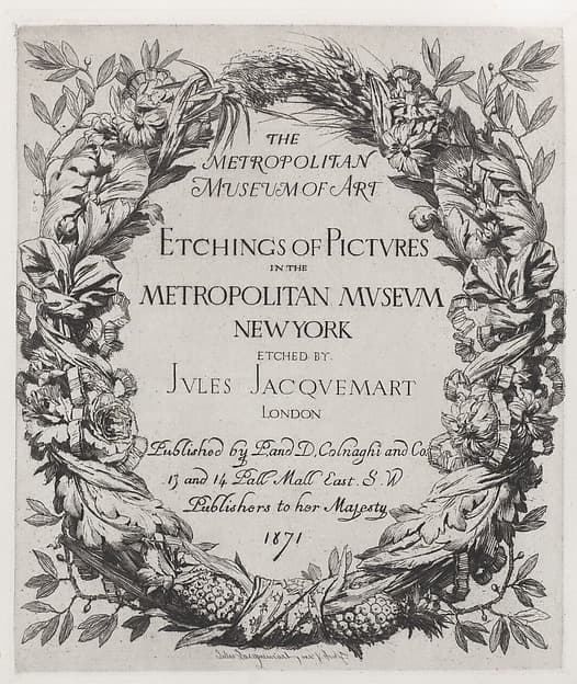 Title page, Etchings of Pictures in the Metropolitan Museum New York